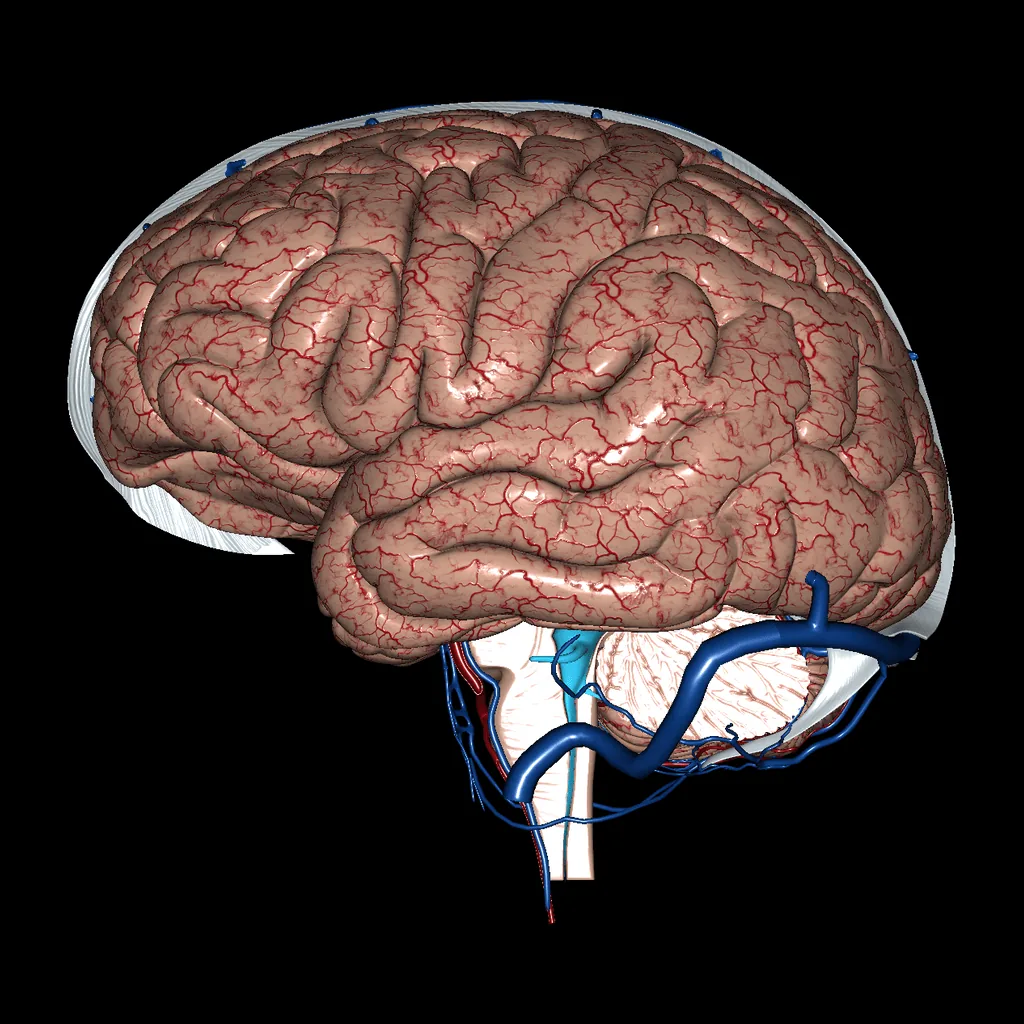 Cerebro (Arterias y venas), vista medial