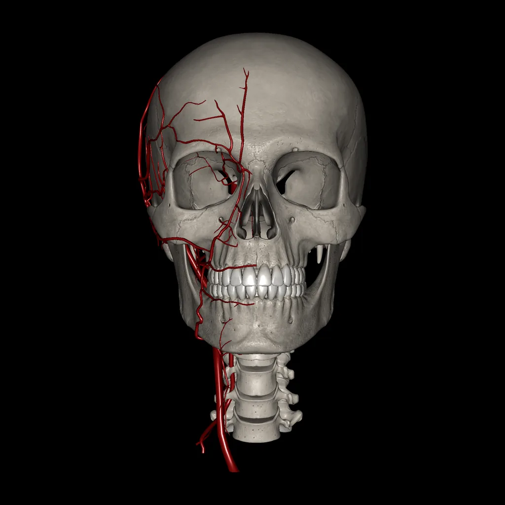 Cabeza (Arterias), vista anterior