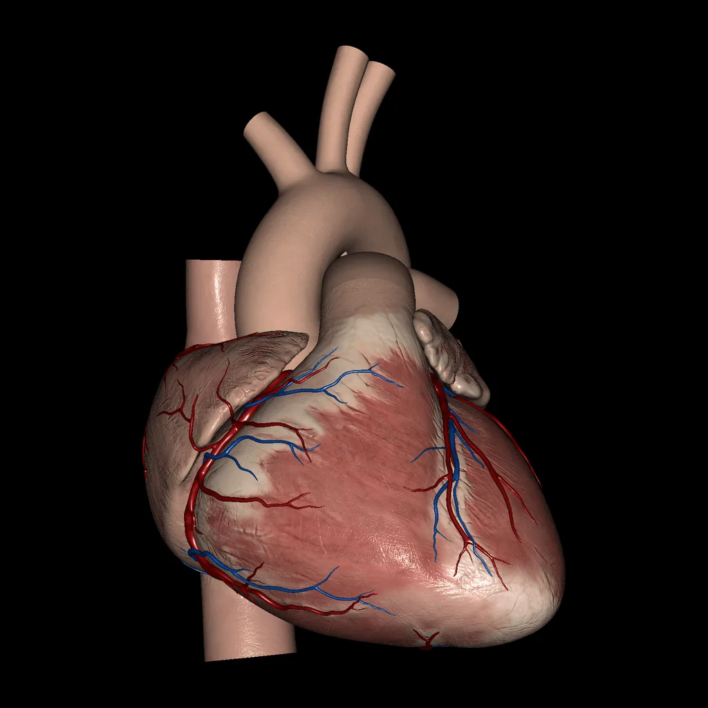 Corazón (Vista externa), vista anterior