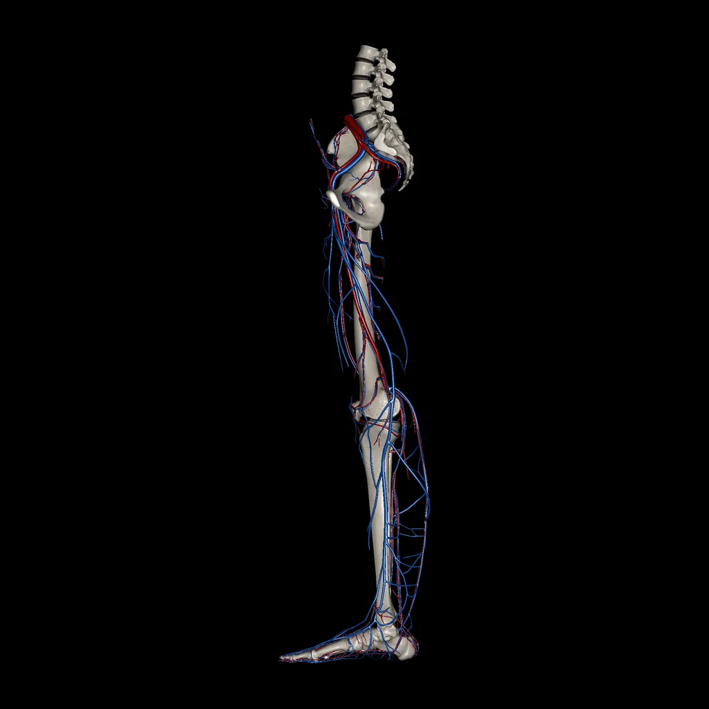 Extremidad inferior (Arterias y venas), vista medial