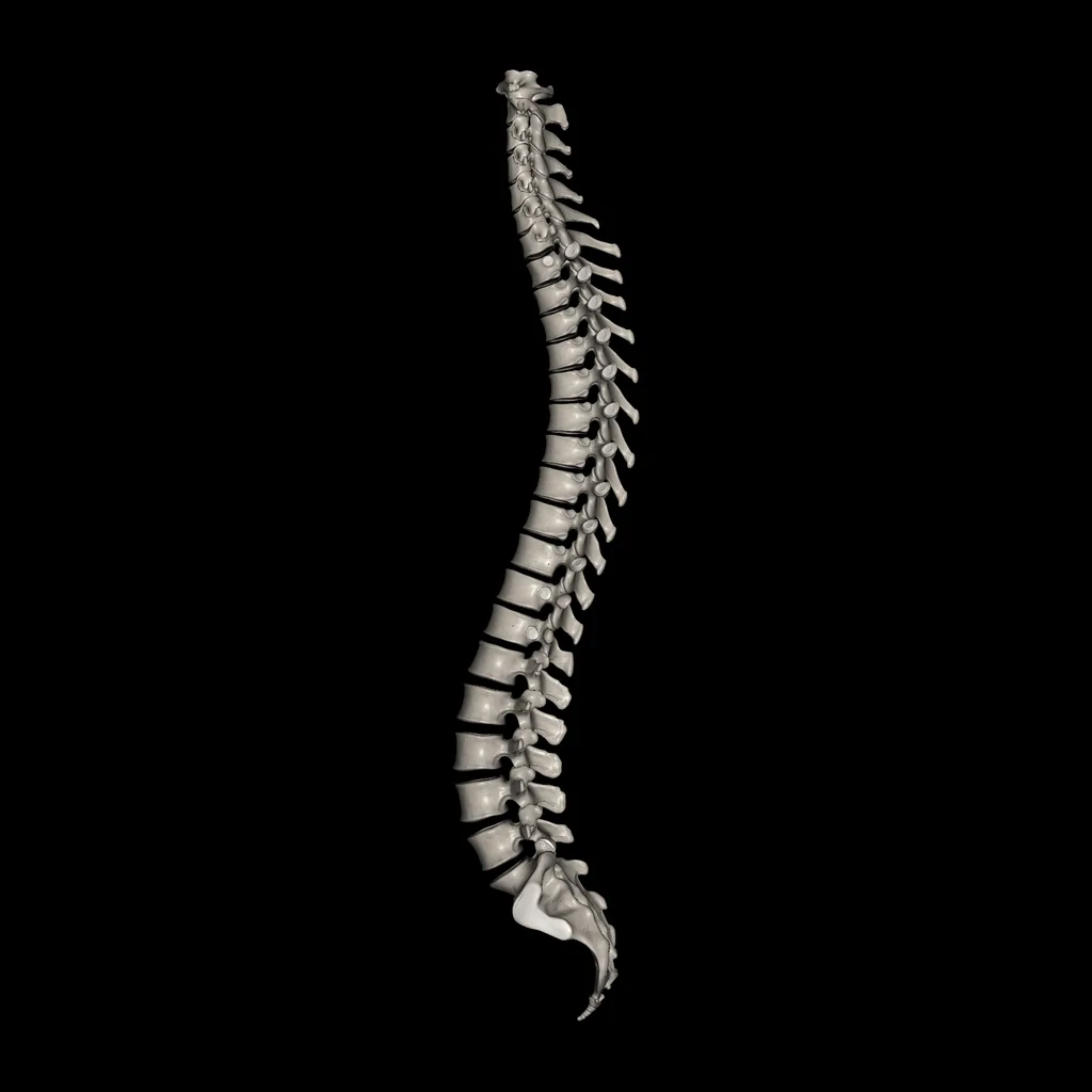 Columna vertebral, vista medial